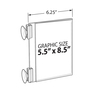 Azar Displays Two-Sided Acrylic Sign Holder W/ Suction Cup Grippers 5.5"x8.5", PK10 106684